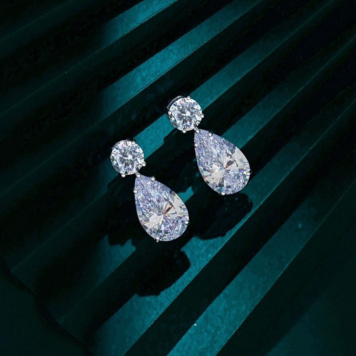 Pear Shaped Diamond drop Earrings