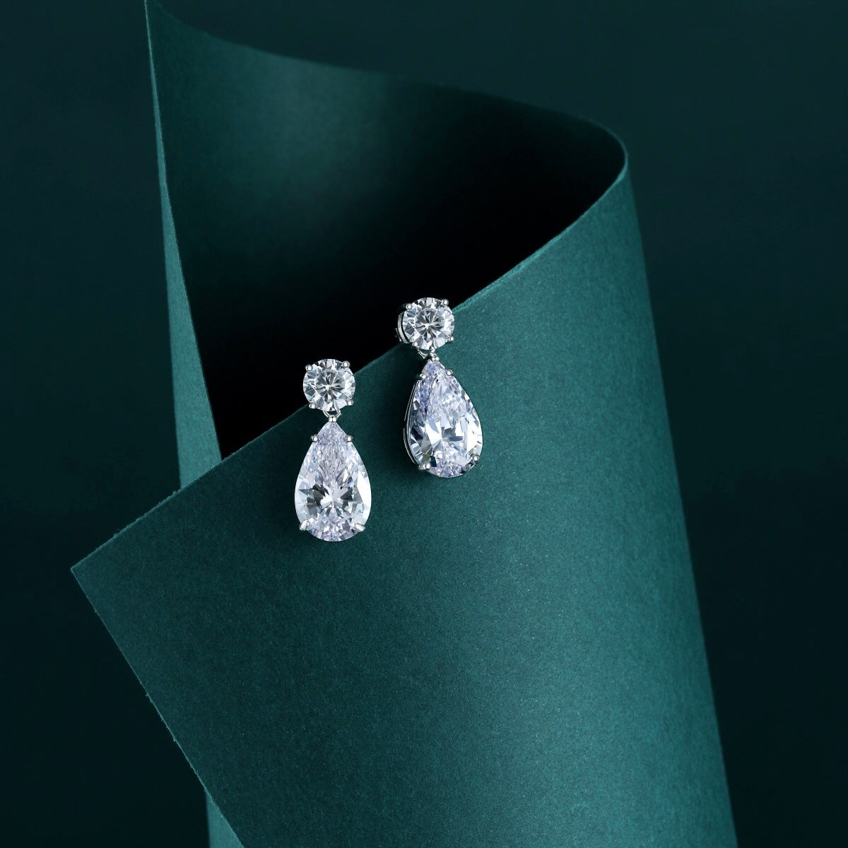 Pear Shaped Diamond drop Earrings