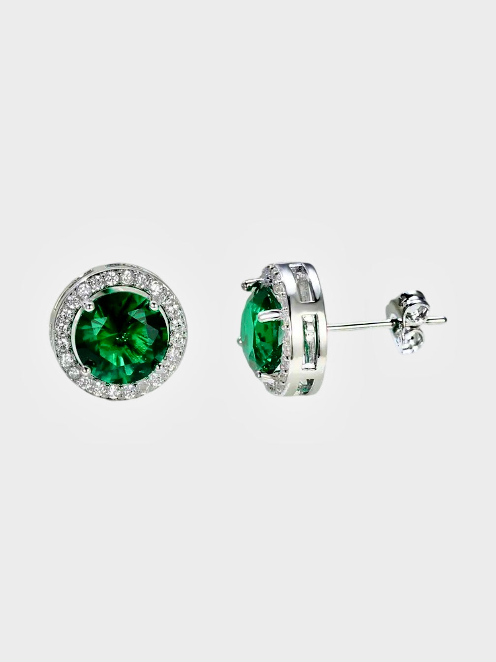 Lab Emerald Stud Earrings