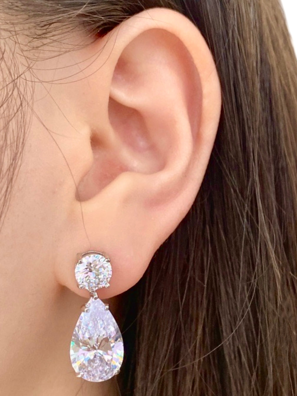 Pear Shaped Diamond drop Earrings
