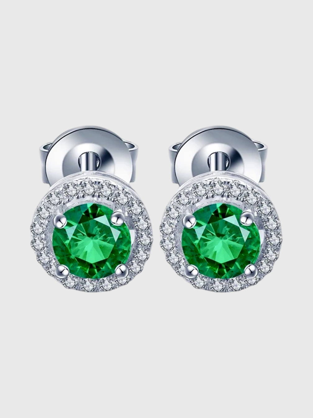 Lab Emerald Stud Earrings