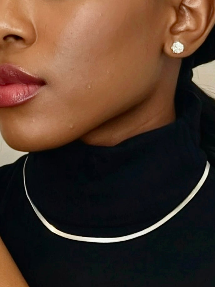 Sterling Silver Herringbone Necklace