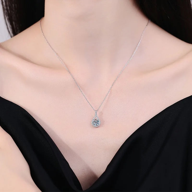 Pear Shaped Moissanite Necklace