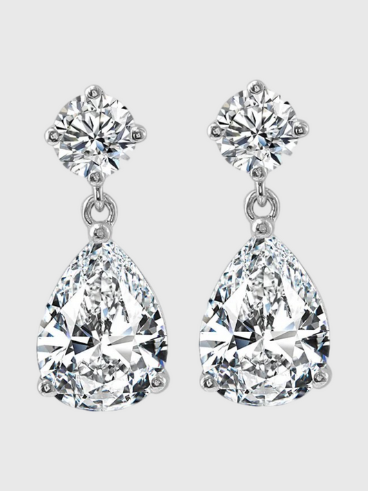 Pear Shaped Diamond drop Earrings