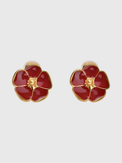 Crimson Blossom - Earrings