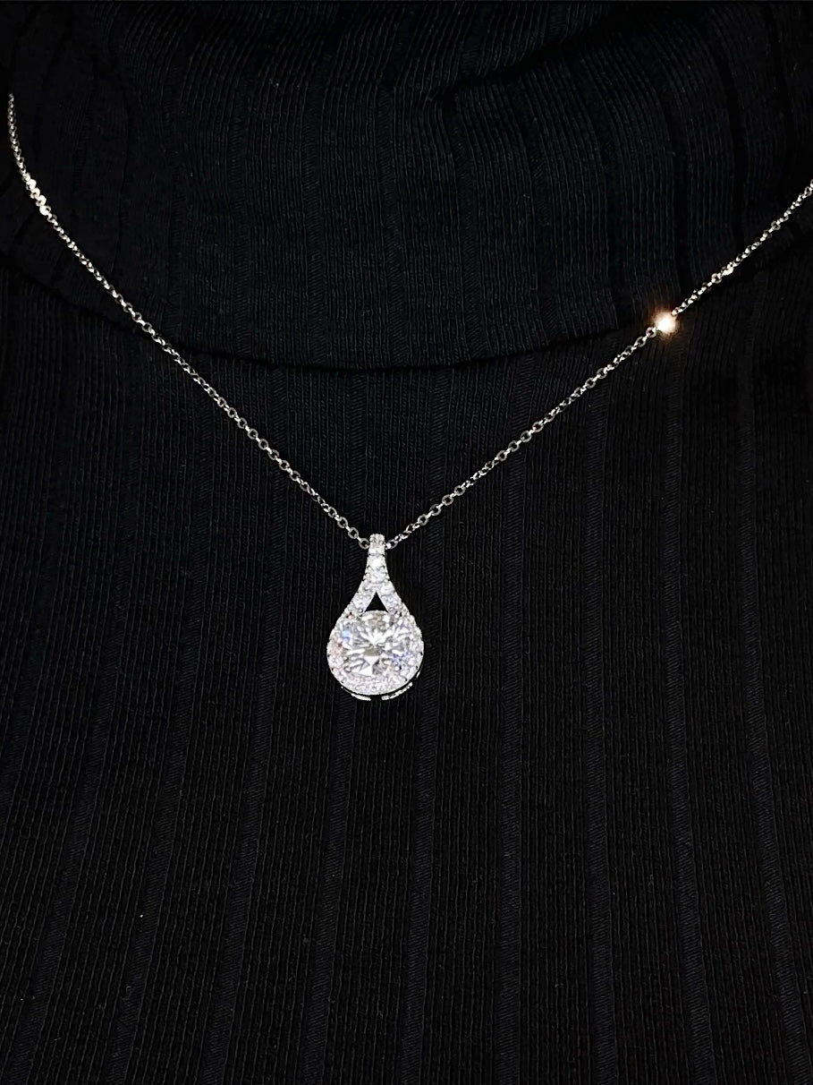 Pear Shaped Moissanite Necklace